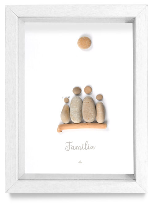 Cuadro Familia en Rama marco blanco