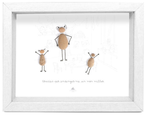 Cuadro profesión Maestra guardería horizontal marco blanco