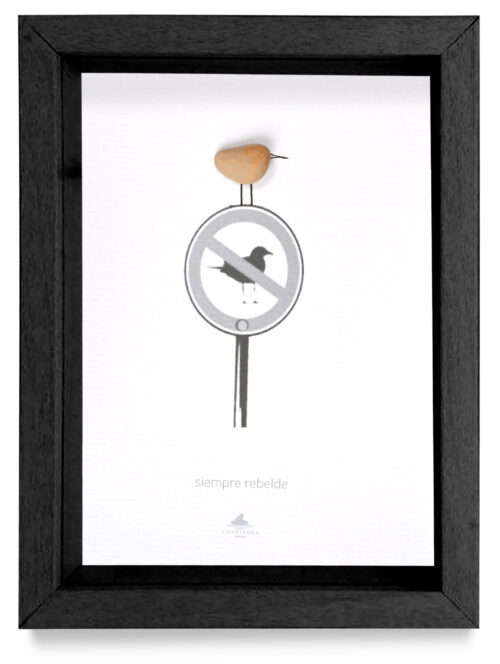 Cuadro siempre rebelde vertical marco negro