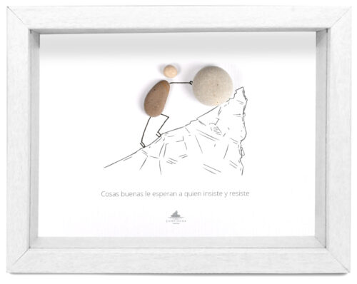 Cuadro persistencia horizontal marco blanco