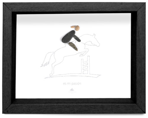 Cuadro aficiones Salto de Obstáculos marco negro