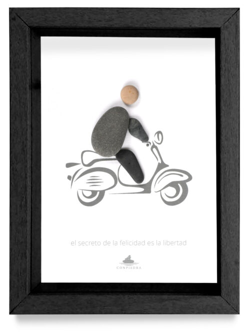 Cuadro aficiones Vespa marco negro