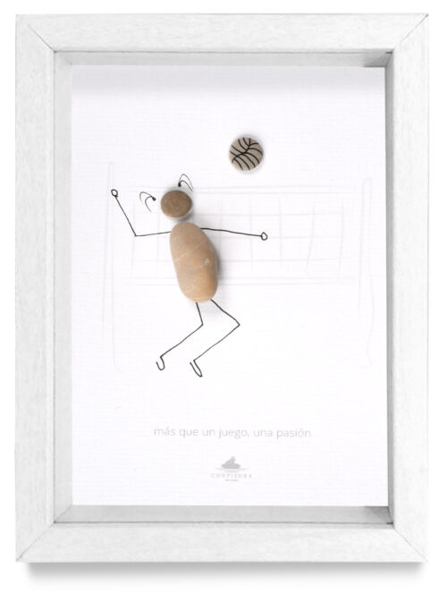 Cuadro aficiones Voleibol marco blanco